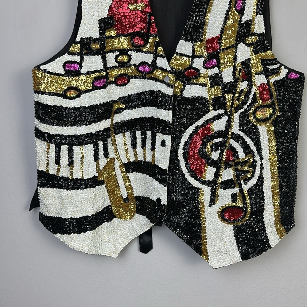 Vintage 1990’s Fashion Fantasy Jazzfest Musical Bedazzled Sequins Beaded Unisex - Picture 3 of 16